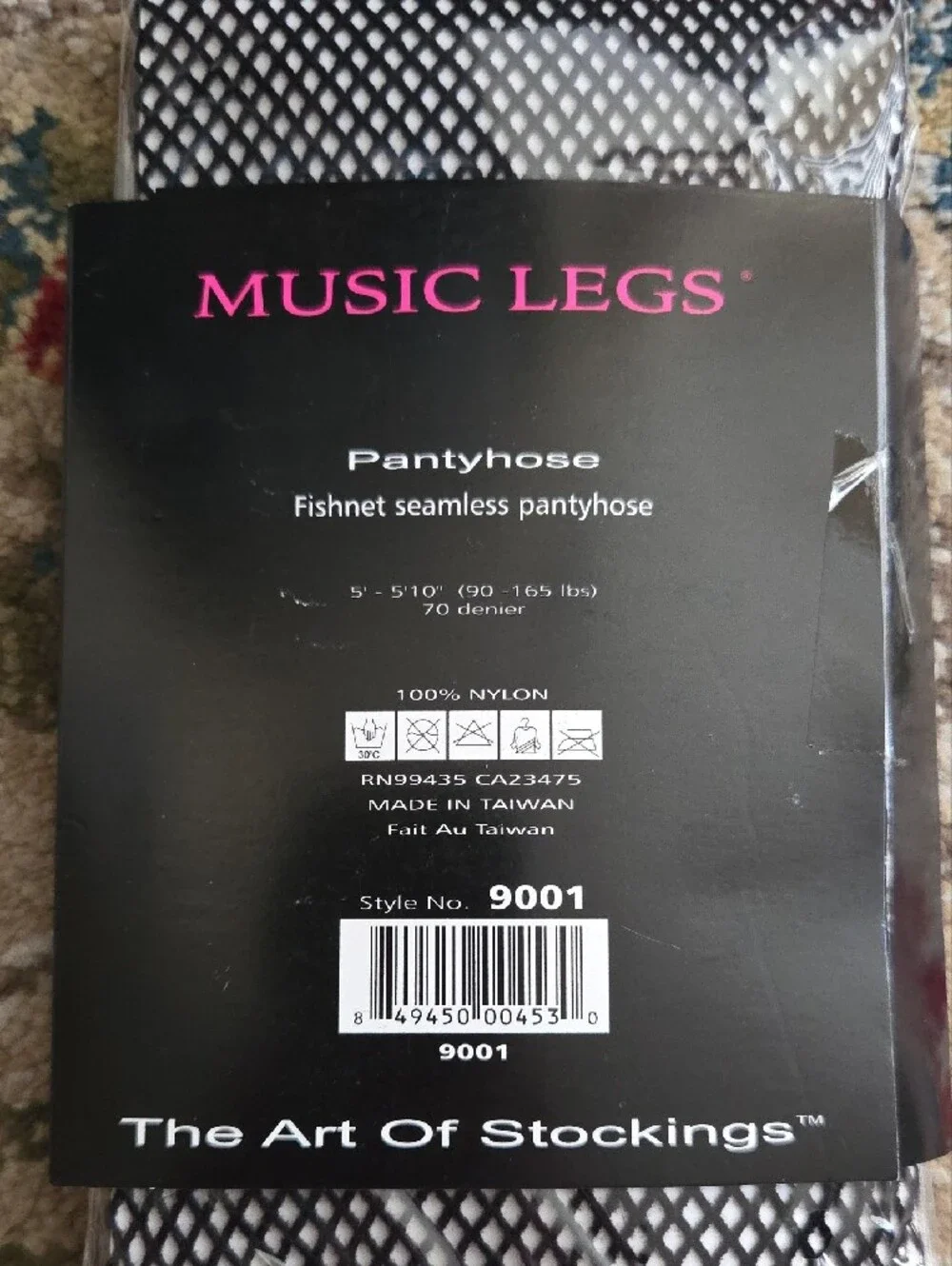 Music Legs Seamless Fishnet Pantyhose Black